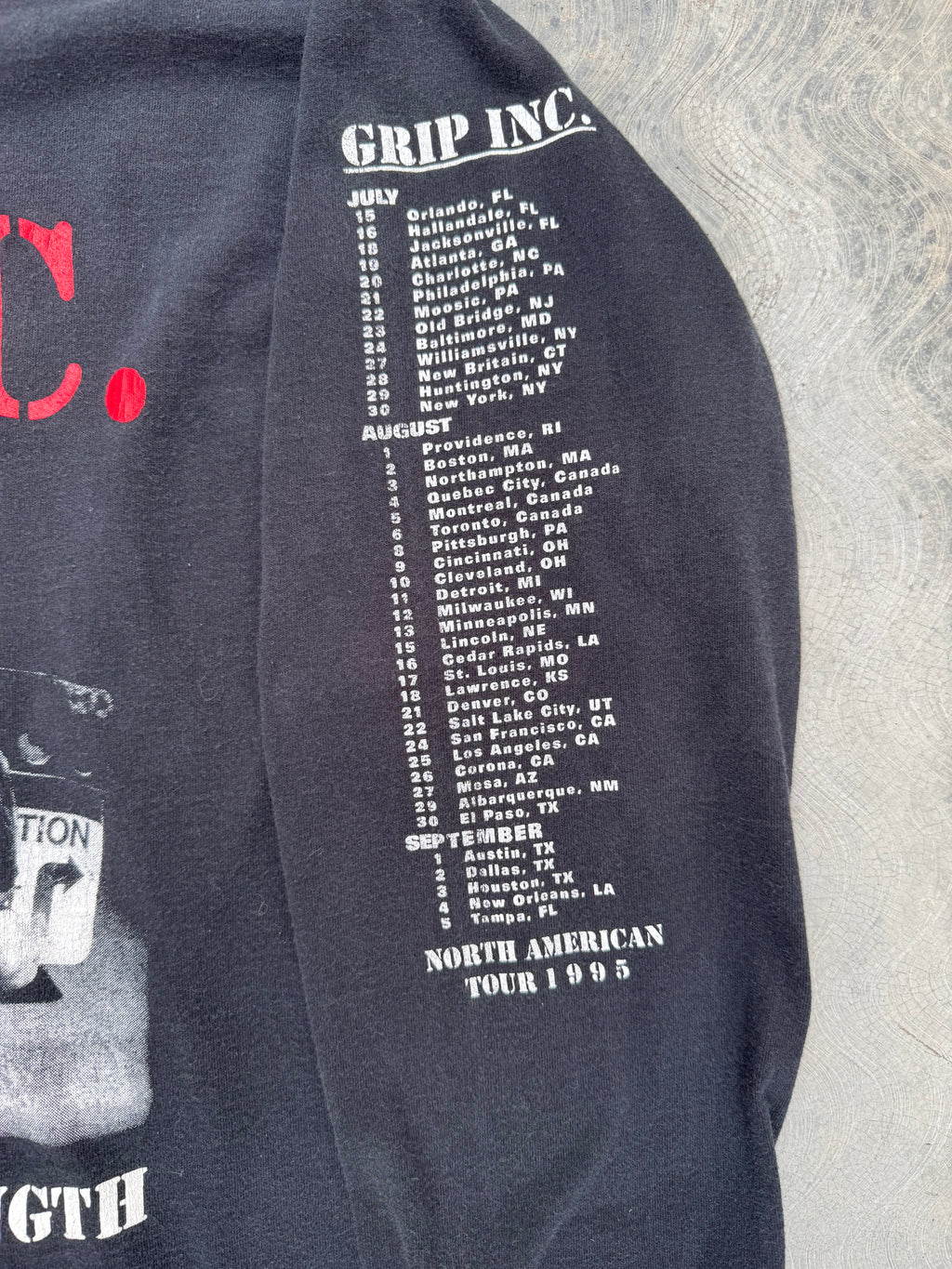 1995 Grip Inc. Longs Sleeve Tour T Shirt