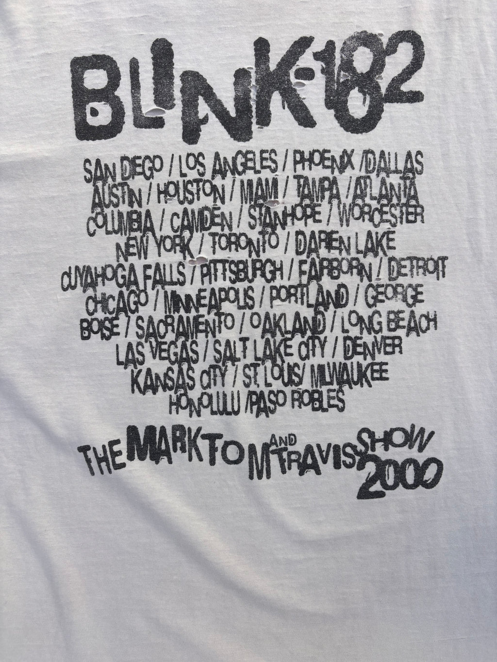 2000 Blink 182 Tour T shirt