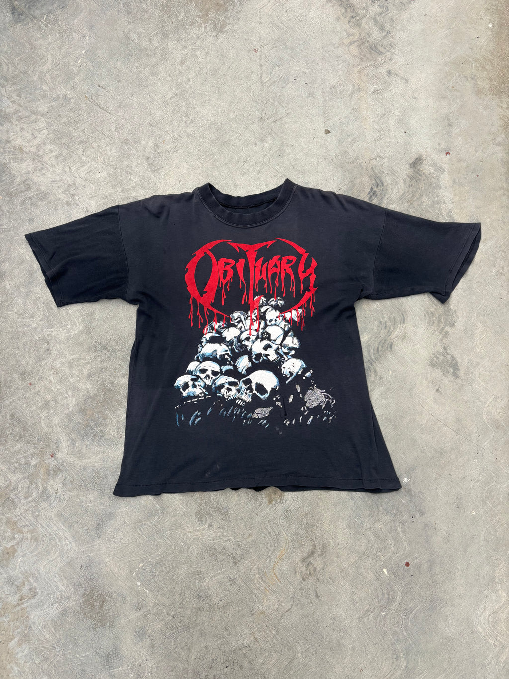 1991 Obituary Pile Of Skulls Tour T Shirt