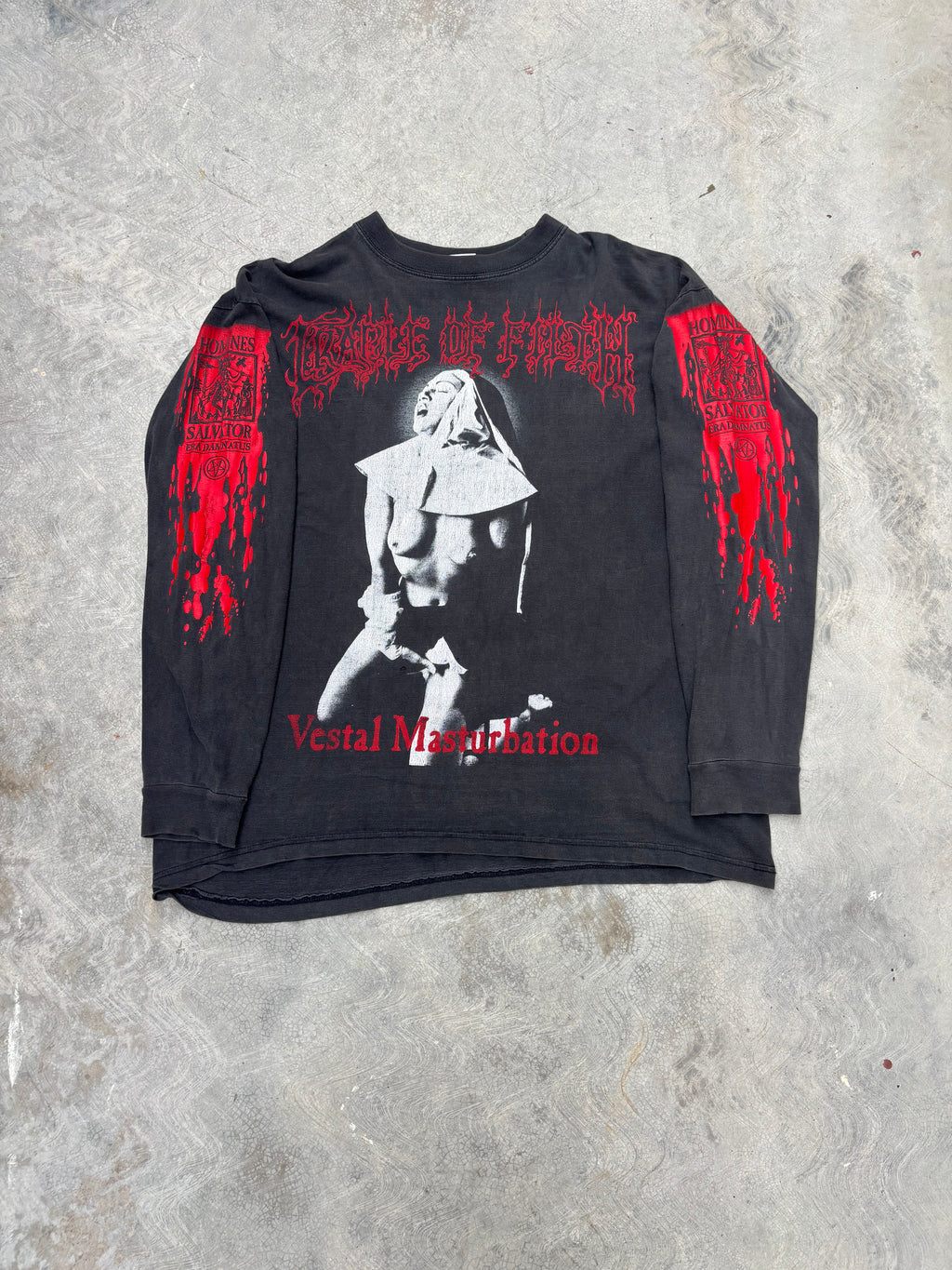 1995 Cradle Of Filth Vestal Masterbation Longsleeve Tour T Shirt