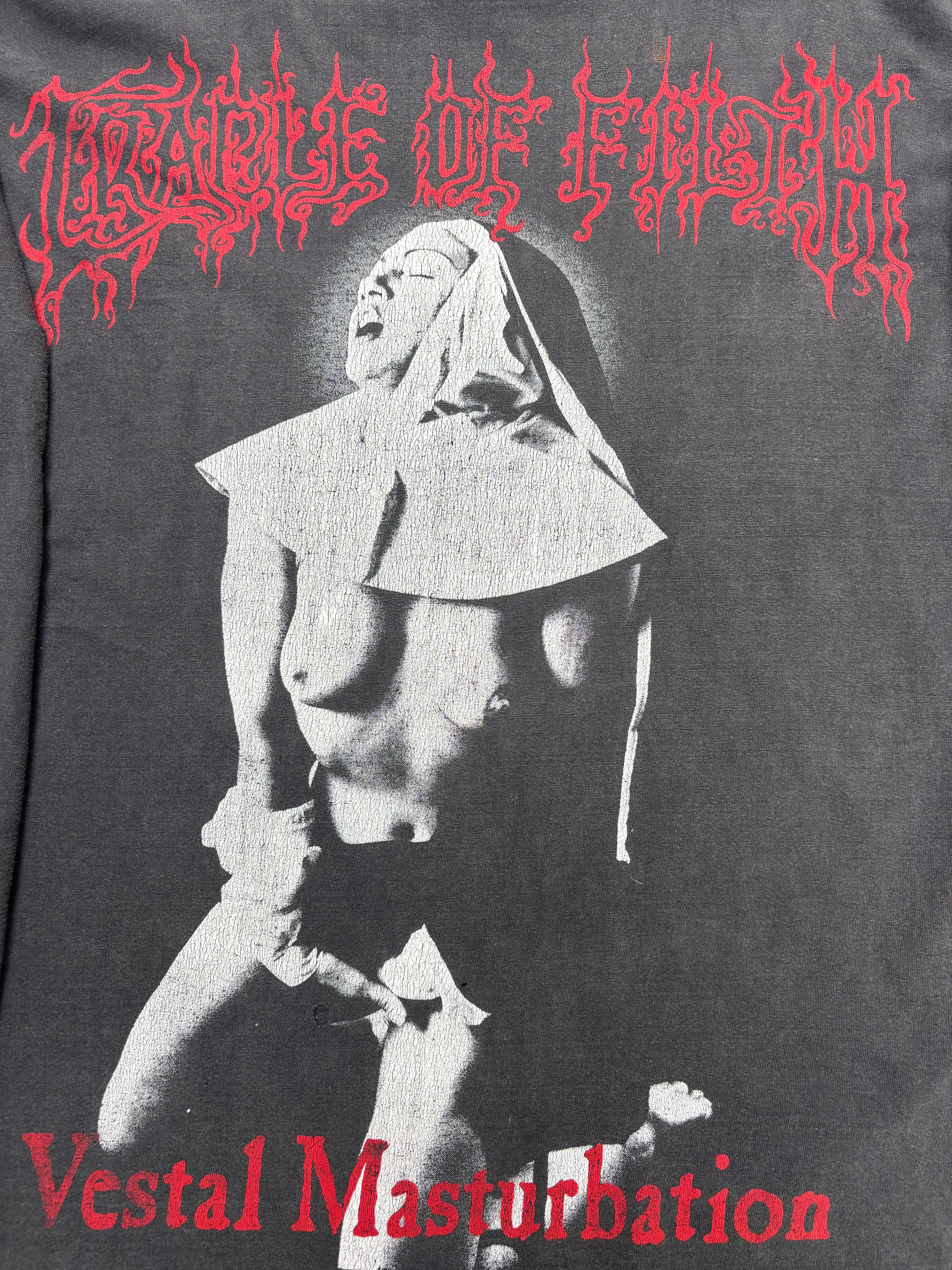 1995 Cradle Of Filth Vestal Masterbation Longsleeve Tour T Shirt