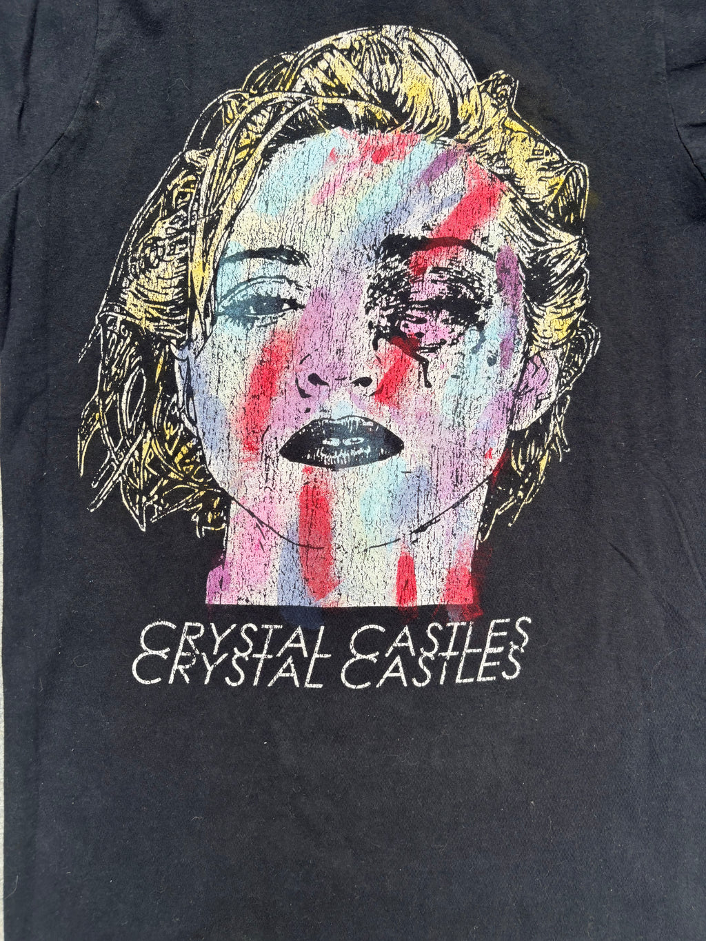 2000s Crystal Castles Rainbow Madonna T shirt