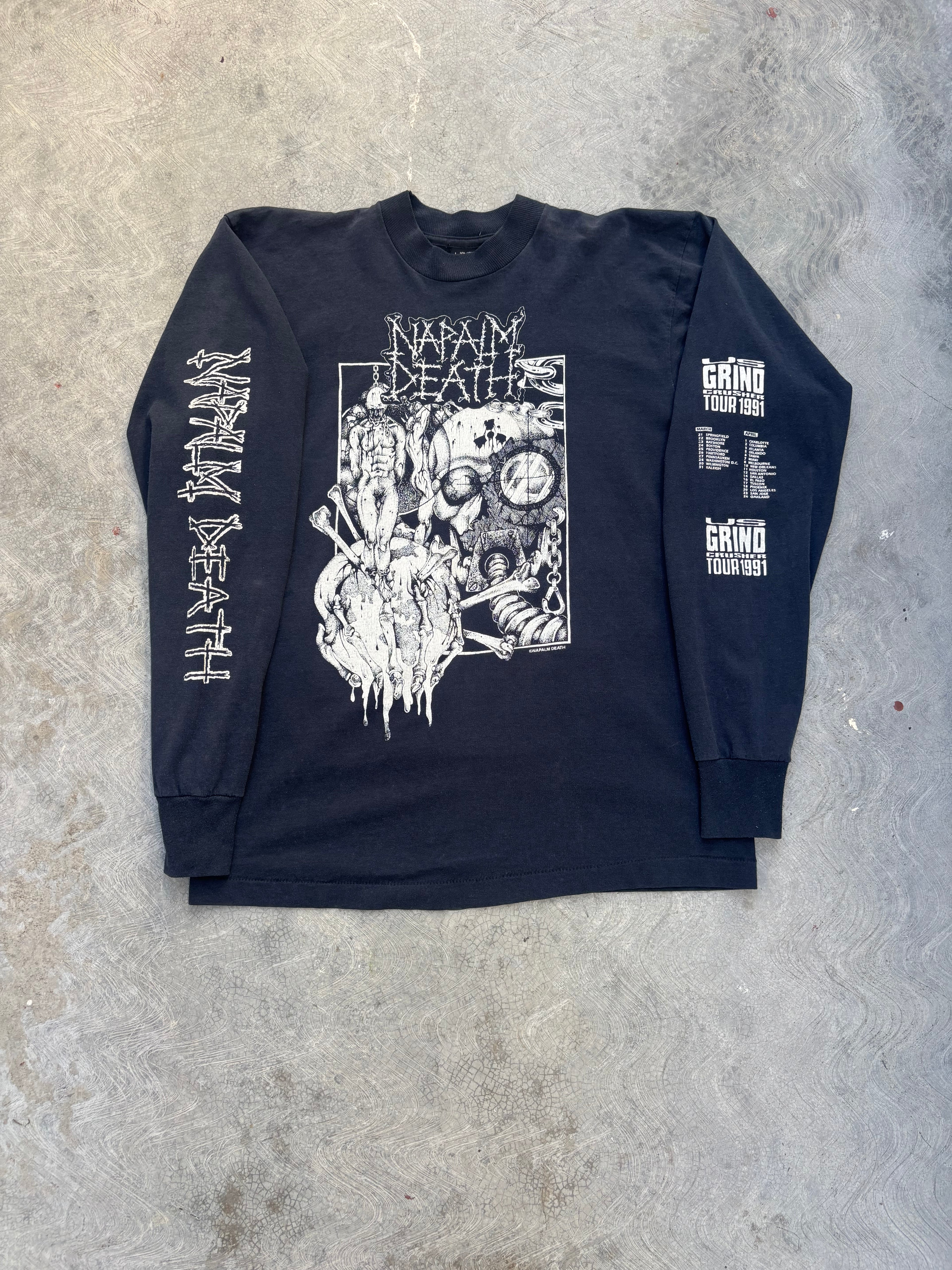 1991 Napalm Death Tour Long Sleeve T Shirt