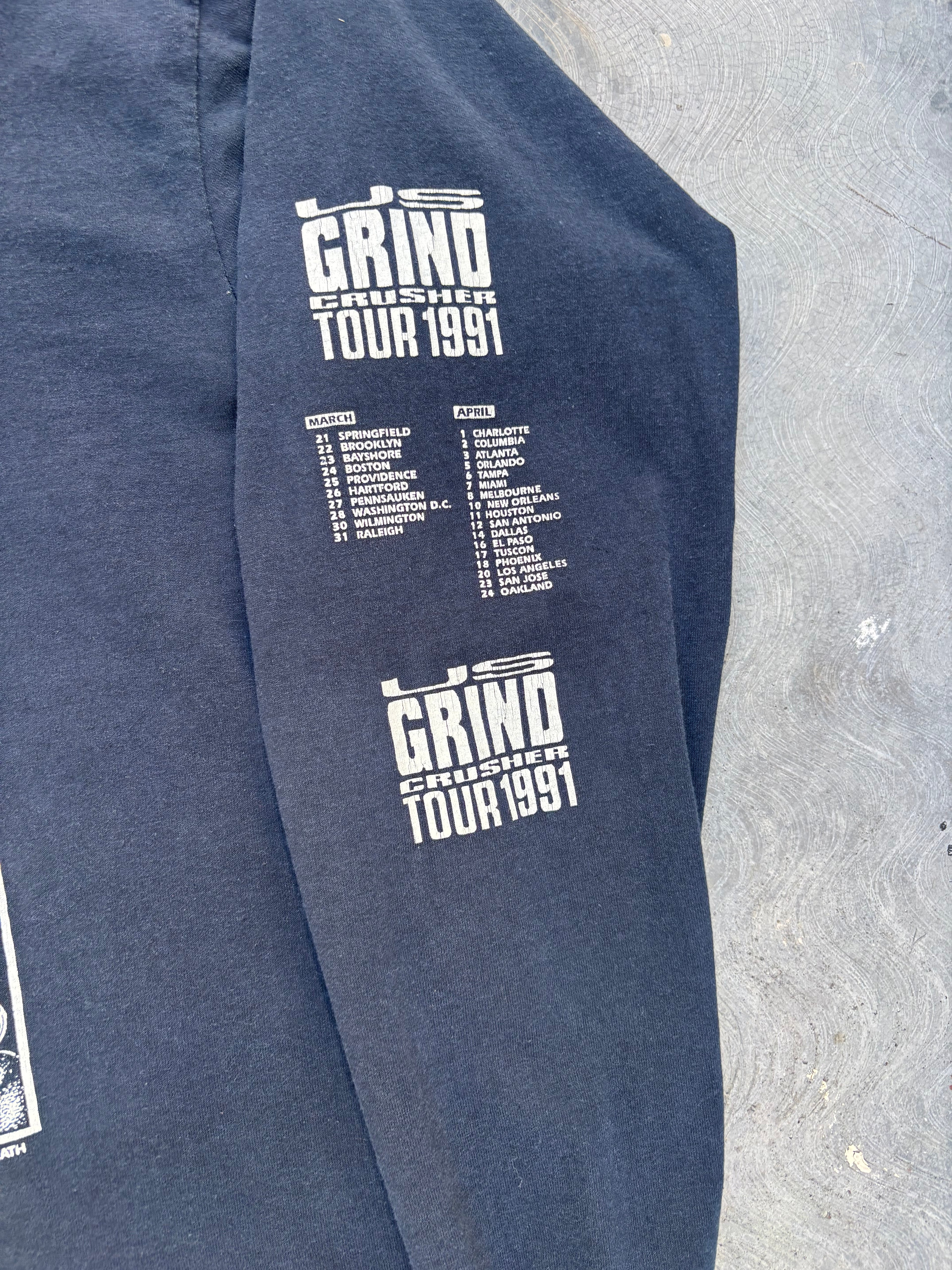 1991 Napalm Death Tour Long Sleeve T Shirt