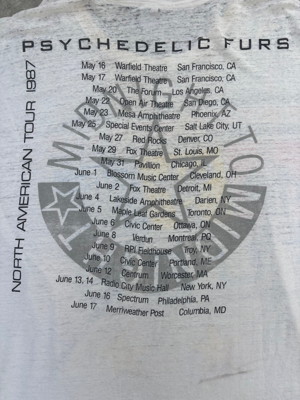 1987 Psychedelic Furs Tour T Shirt